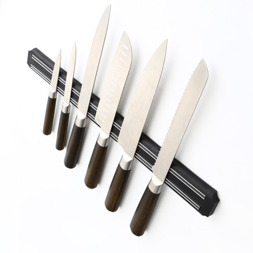 Kitchen supplies rack magnet knife holder Stainless steel household magnetic knife holder Perforated wall-mounted magnetic knife holder