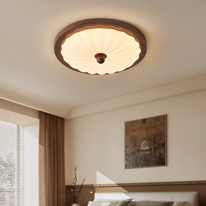 Lámpara de techo de sala de estar de nogal negro