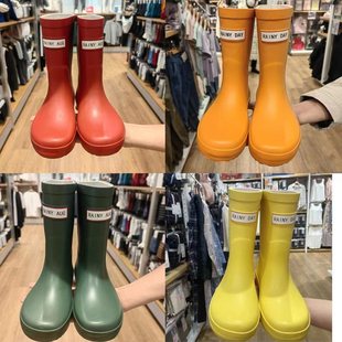 New Water Boots, Water Shoes, Waterproof Mid-Tube Family Korean Fashion Rain Boots, Women's Non-Slip Rain Boots, Family Rubber Shoes, Lightweight