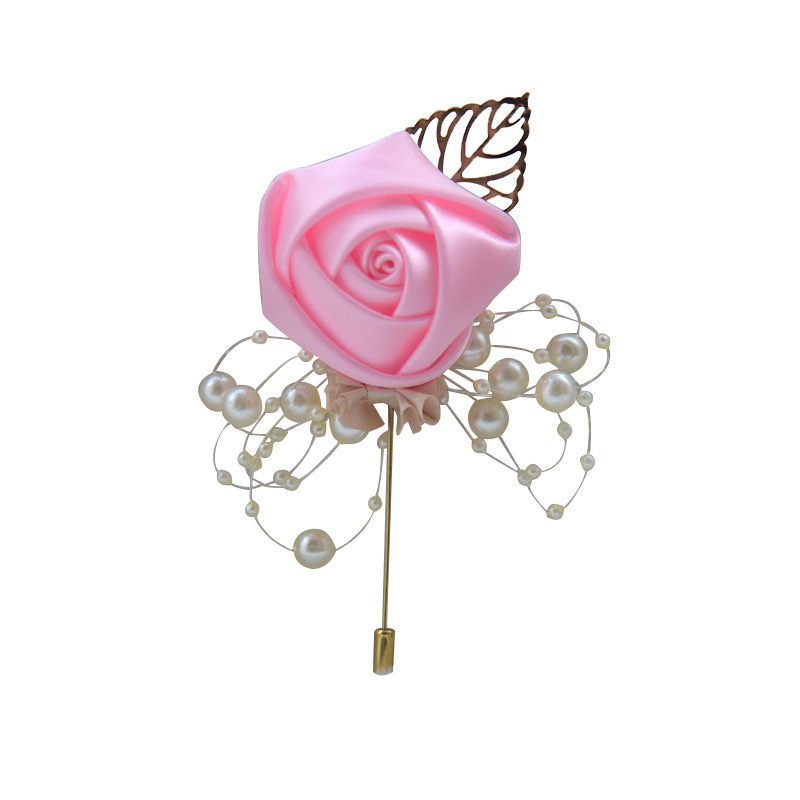 Broche al por mayor novio novia boda flor artificial ramillete broche flor artificial negocio fiesta suministros