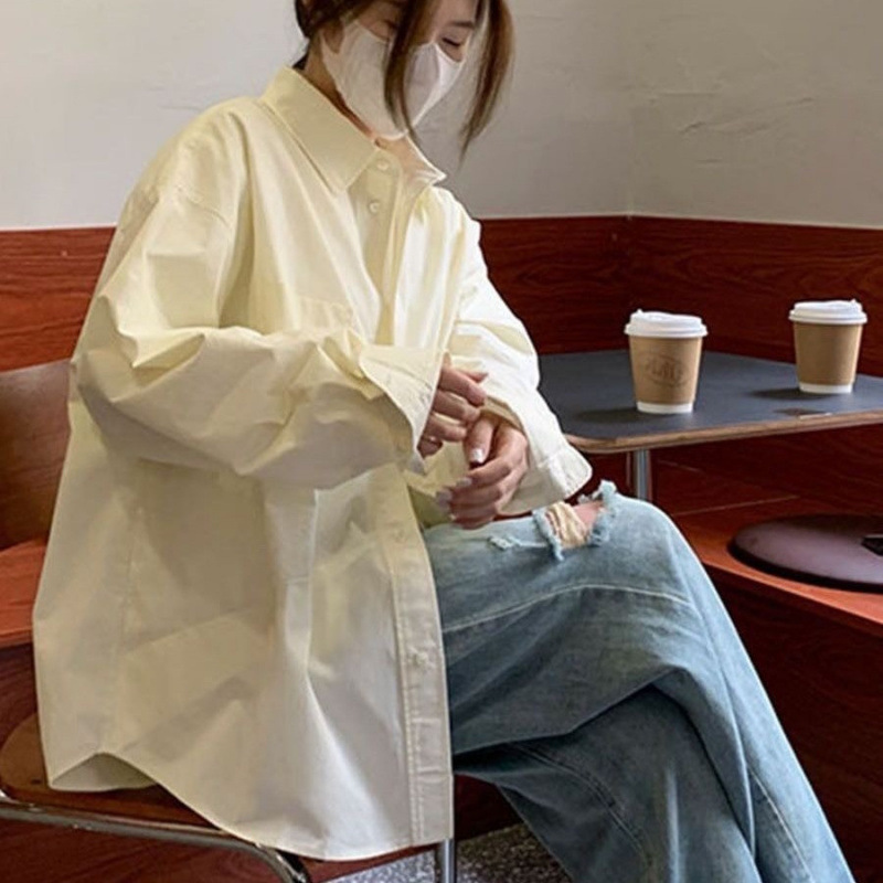港风chic衬衫女外套2025新款春秋翻领衬衣设计感小众法式别致上衣|undefined