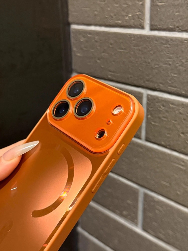 Magnetic Matte Phone Case For Iphone 16 Pro Max Starry Orange_voghion.com
