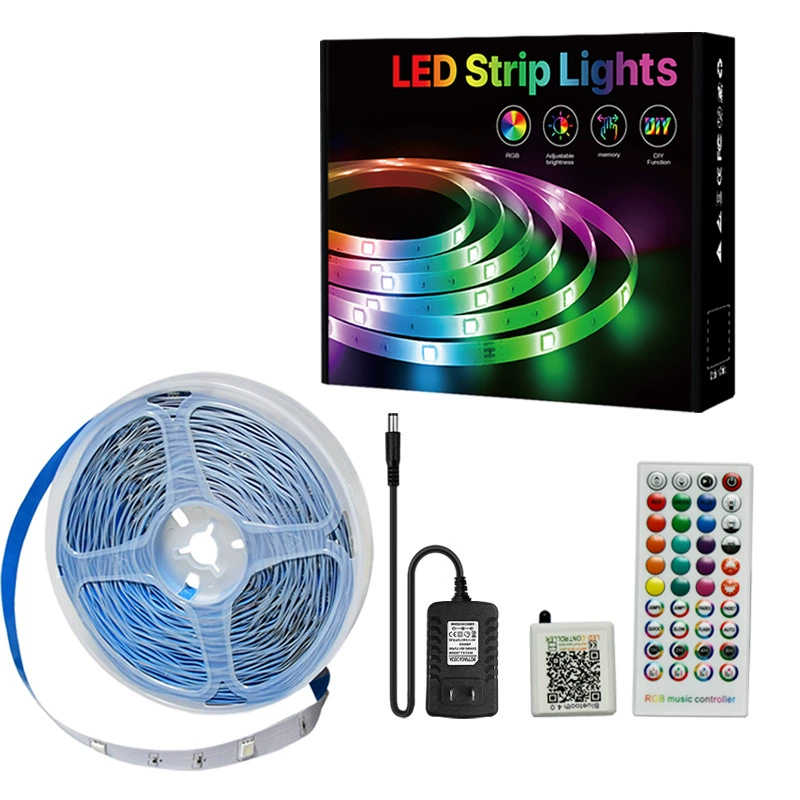Светодиодная лента RGB 3535, 24V 16 LED/м, пульт управления Bluetooth музыкой, 44-клавишный пульт, комплекты 5–40 м