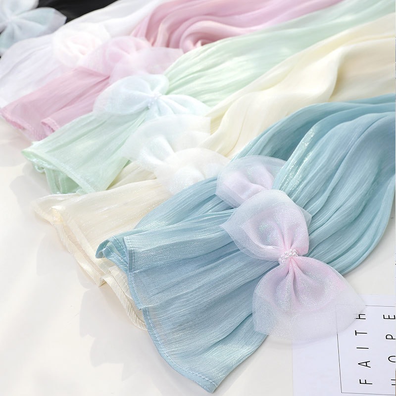 Sweet Bow Ice Silk Breathable Sun Protection Sleeves for Women Summer Driving Sun Protection Outdoor Cycling Driving Sun Protection Ice Sleeves