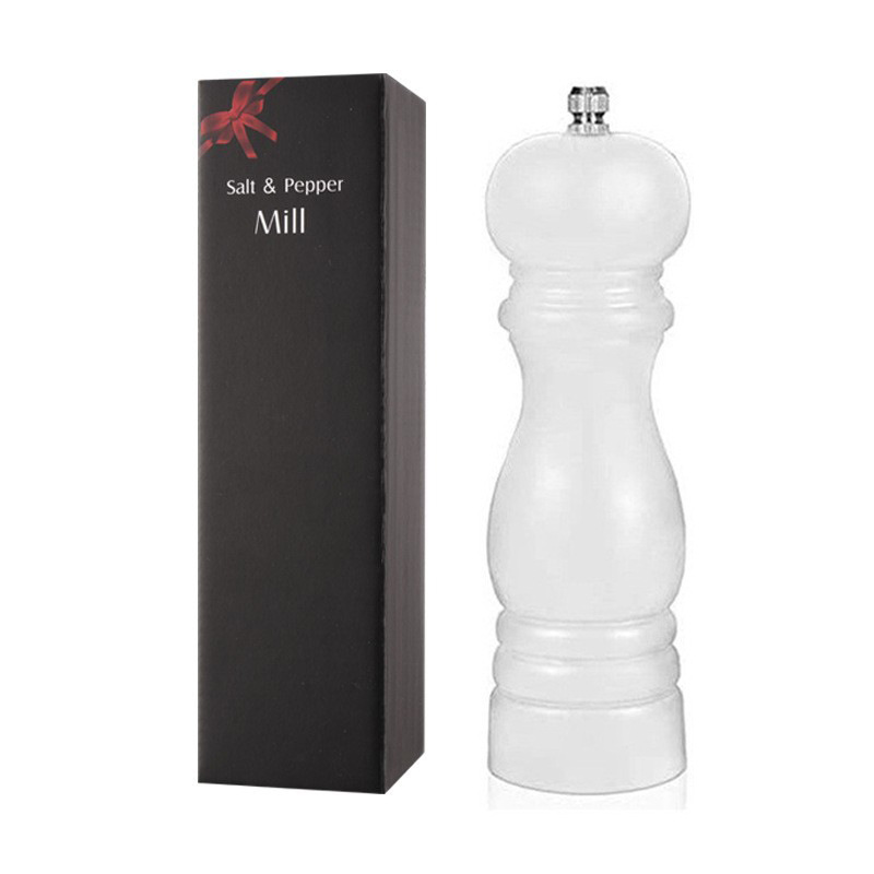 Blanco y Negro molino de pimienta manual de cerámica núcleo molinillo de pimienta molinillo de sal de mar multiusos botella de condimento