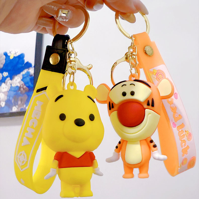 卡通米奇钥匙扣公仔挂件 米妮公主钥匙扣手机壳配饰滴胶玩偶批发