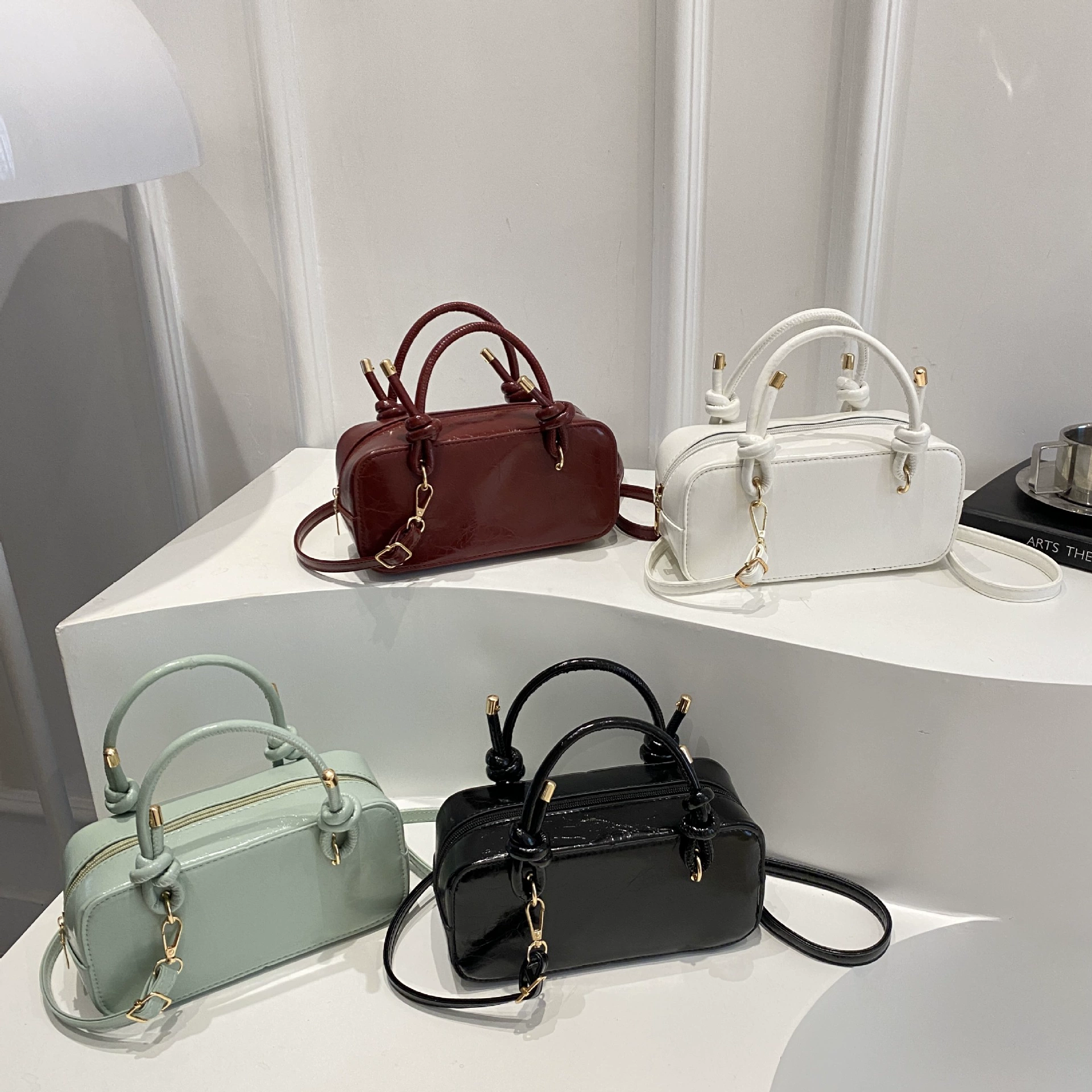Capacious cream one-shoulder bag for leisure