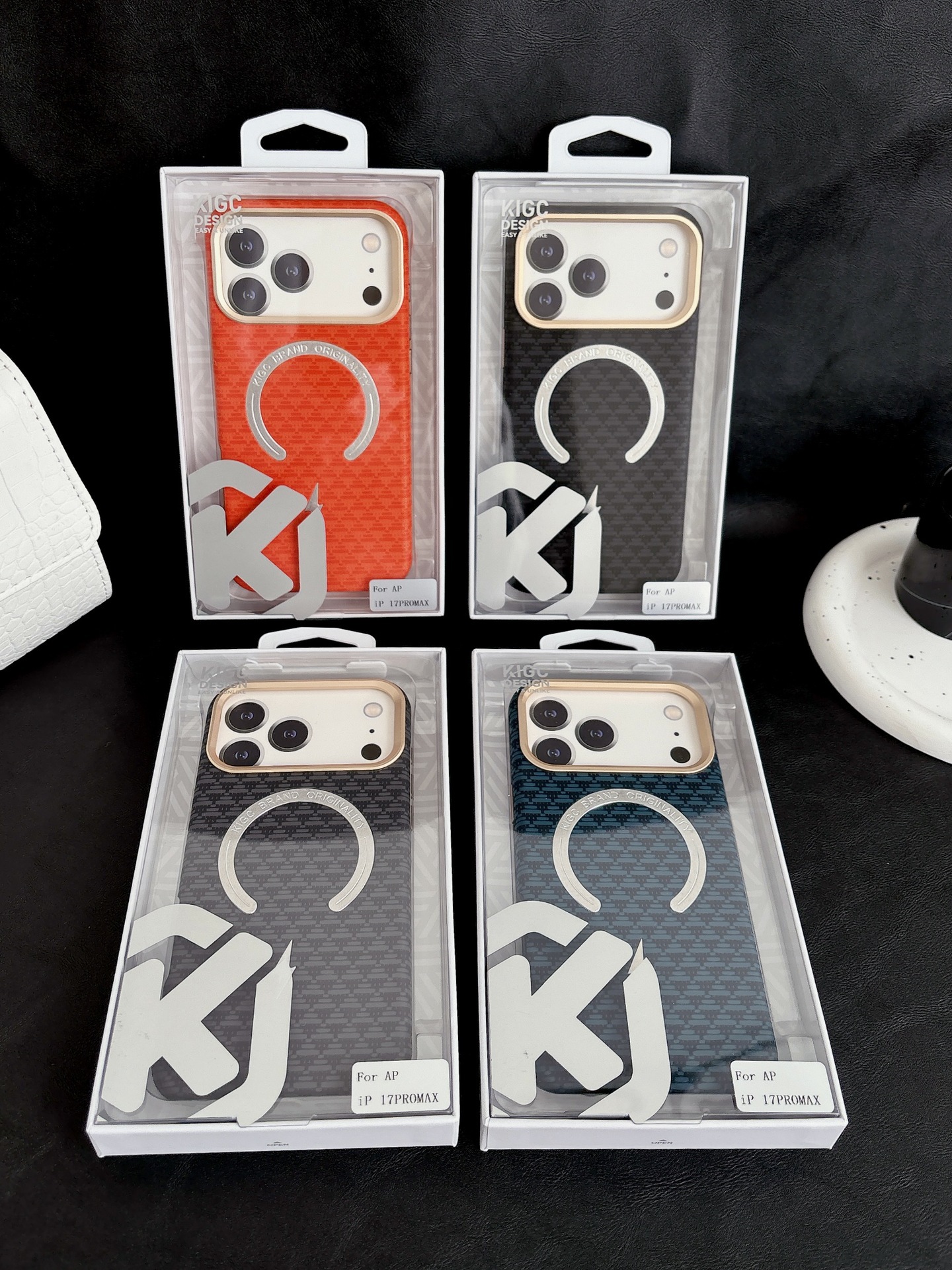 Ốp lưng từ tính chống sốc cho iPhone 17 Pro Max, viền dày bảo vệ toàn diện — Đen, Xanh dương, Cam, Xám chi tiết 12
