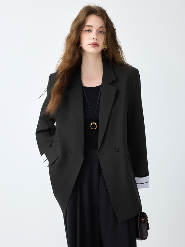 咖啡色休闲百搭西装外套女春秋季2025新款设计感廓形宽松西服上衣|undefined