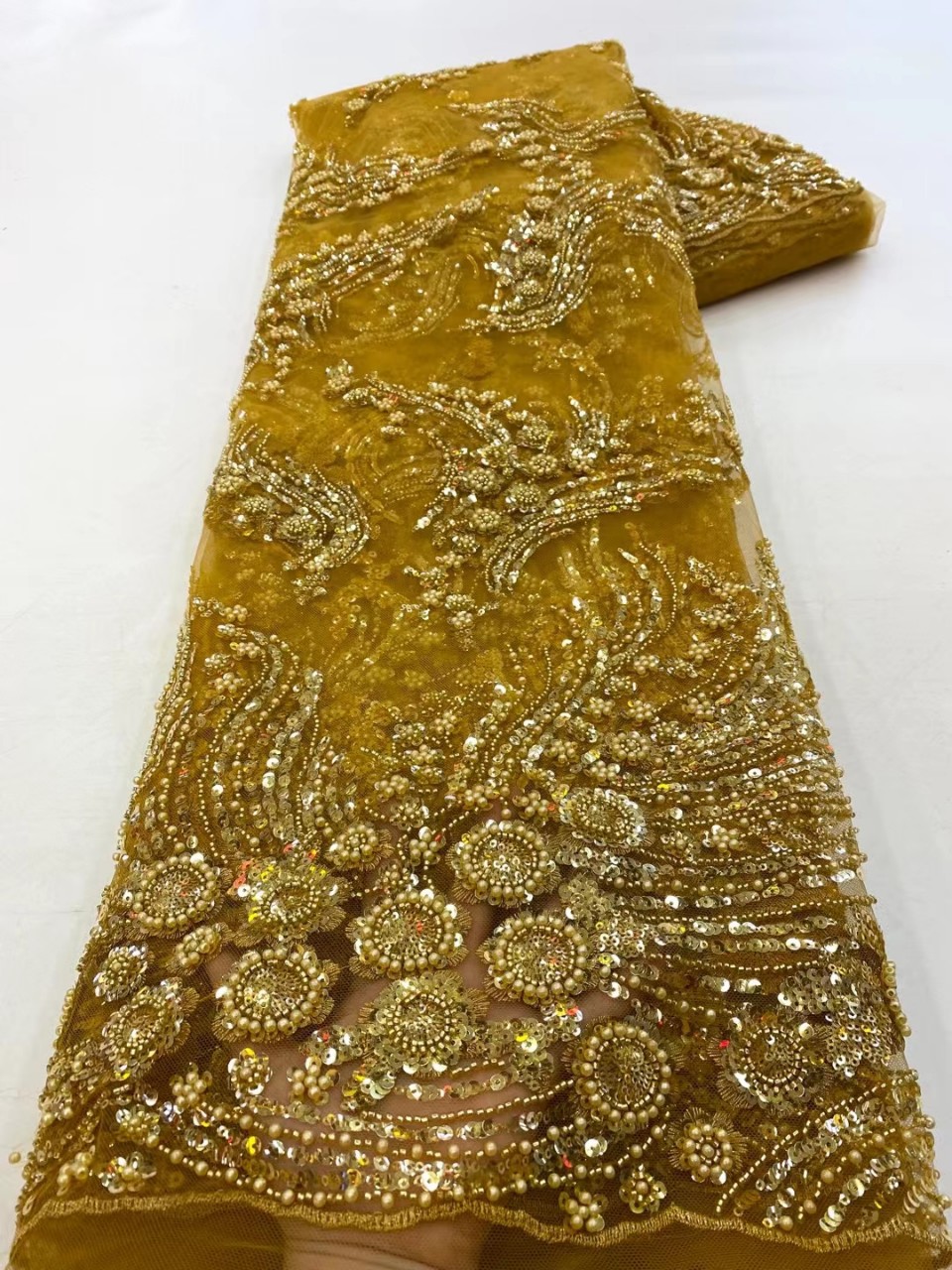 La industria pesada del tubo del grano de la boda vestido de noche de moda europea y americana de encaje de tela de encaje de boda JX2647 image 14