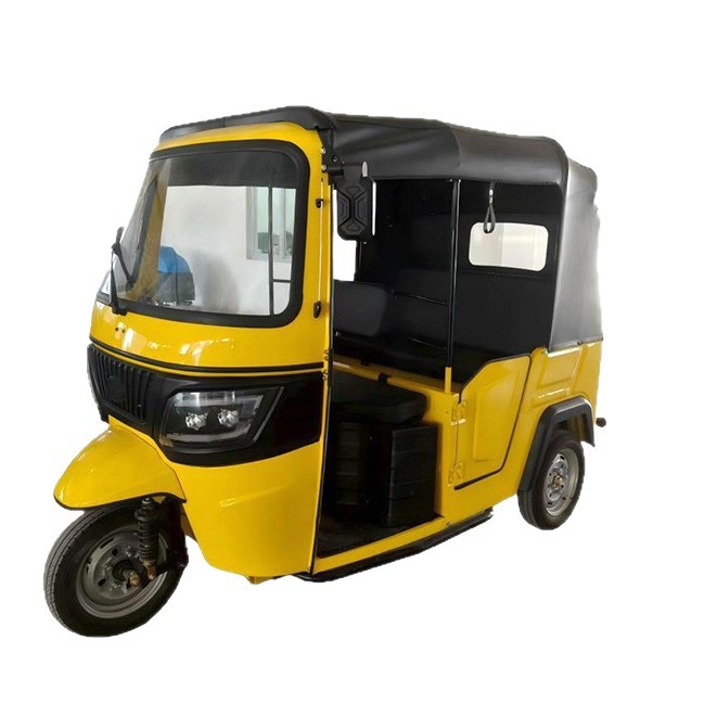 Comercio exterior exclusivo para pasajeros triciclo eléctrico de edad avanzada caminante recoger coches de estudiantes tuk-tuk amarillo coche de batería