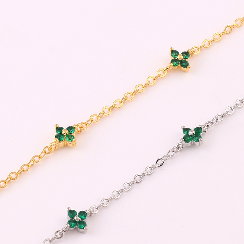 Décontractée Sucré Géométrique Le Cuivre Zircon Collier En Masse display picture 1