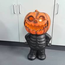 跨境万圣节鬼节南瓜头矮人氛围道具恐怖庭院装饰布置南瓜灯批发