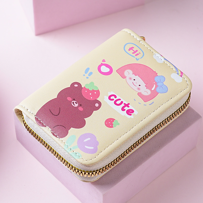 Estilo japonés lindo creativo mini órgano titular de la tarjeta de gran capacidad Multi-tarjeta de dibujos animados hembra anti-desgaussing titular de la tarjeta bancaria
