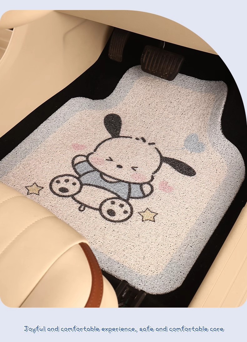 Cartoon Dog Car Floor Mats, Universal Dirt-Scraping Wire Loop Floor Mats, Durable and Easy-To-Clean Floor Mats for Home Use