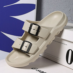 跨境大碼韓版時尚涼鞋夏季男士拖鞋外穿休閒沙灘鞋經典勃肯一字拖