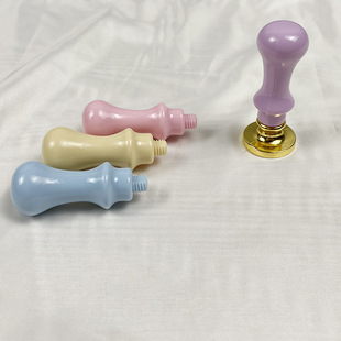 Plint seal handle synthetic resin macaron color six color European retro creative gift chapter head hand
