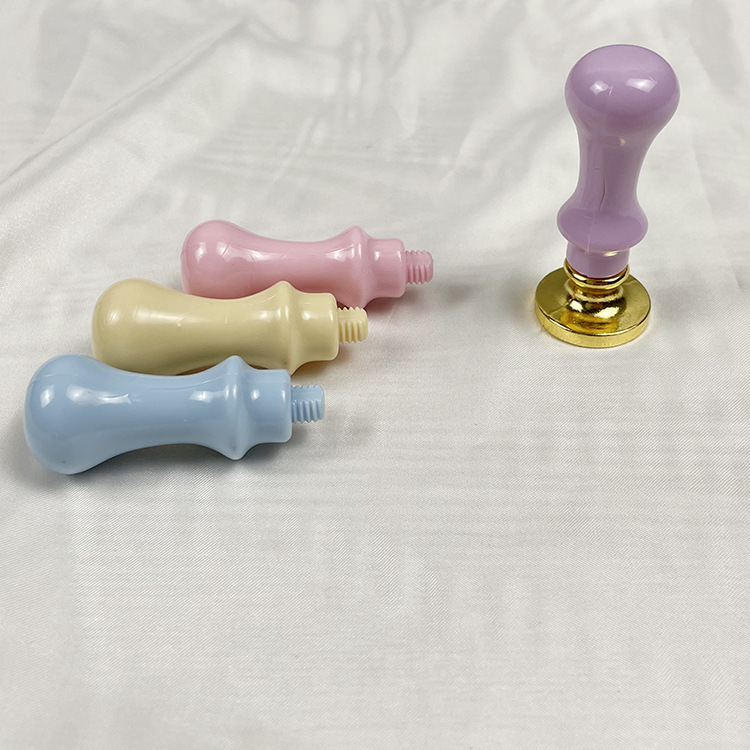 火漆印章手柄合成樹脂馬卡龍色系六色歐式復古創意禮品章頭手把