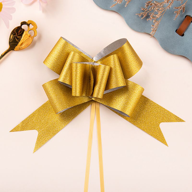 Comercio exterior transfronterizo 50 brillo brillante arco de cristal flor tirada a mano regalo de Navidad flor embalaje cinta tirar flor