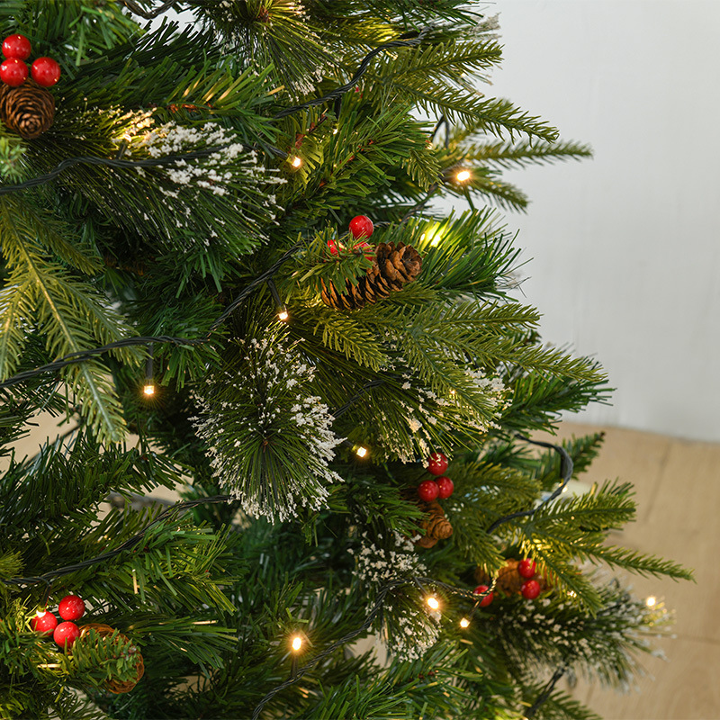 Suministros de decoración navideña Árbol de Navidad 2,1 m aguja de pino palo Fruta de pino blanco fruta roja Árbol de Navidad gran centro comercial Decoración