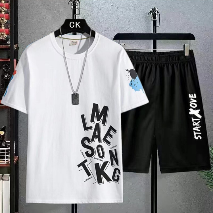 Camisa ropa estilo coreano traje de manga corta verano los hombres delgada nueva moda Pantalones cortos en stock superior al por mayor