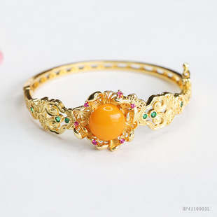 Yuyu natural amber bracelet old beeswax bracelet bracelet female antique jewelry live wholesale HP4110903L