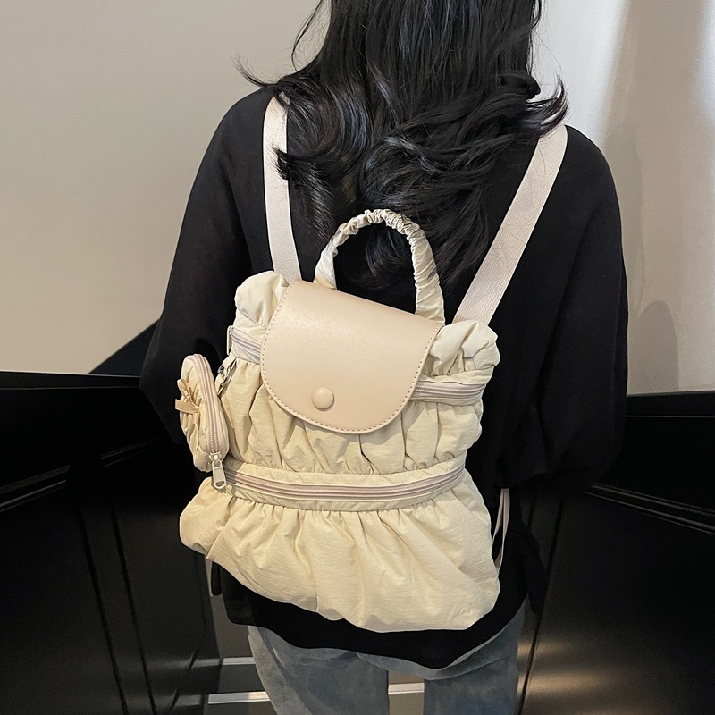 Mochila transfronteriza 2025, nueva moda coreana dulce bolso de mano plegable estilo campus bolso de escuela secundaria