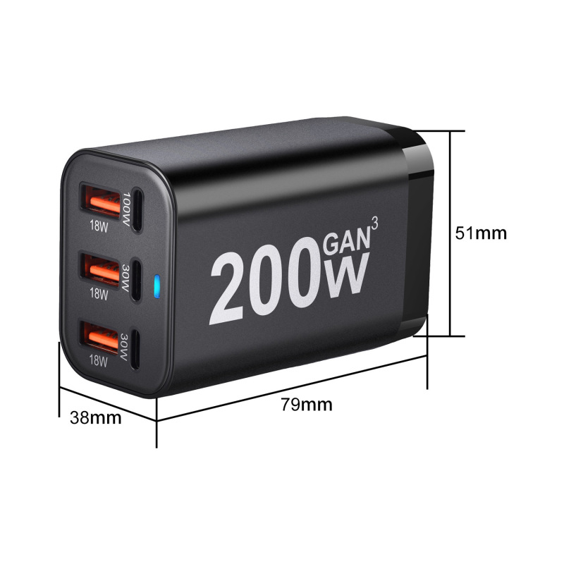 携帯電話充電器 PD100W 急速充電マルチポート窒化ガリウムデスクトップ充電器ハイパワー充電ヘッドポータブル旅行と互換性あり|undefined