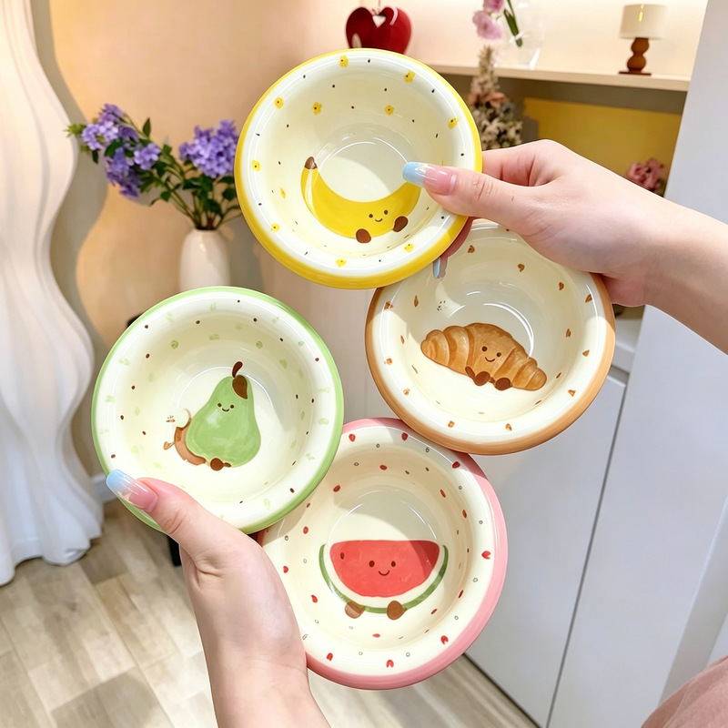 Fruit Party High-Value Cute Ceramic Sauce Dish Soy Sauce Dish 4.5inch Beautiful Underglaze Color Condiment Bowl Fruit Party High-Value Cute Ceramic Sauce Dish Soy Sauce Dish 4.5inch Beautiful Underglaze Color Condiment Bowl