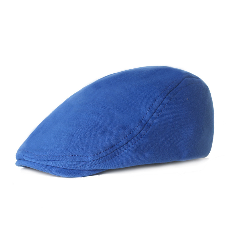 Unisex Solid color simple wool cap men and women's forward hat beret_voghion.com