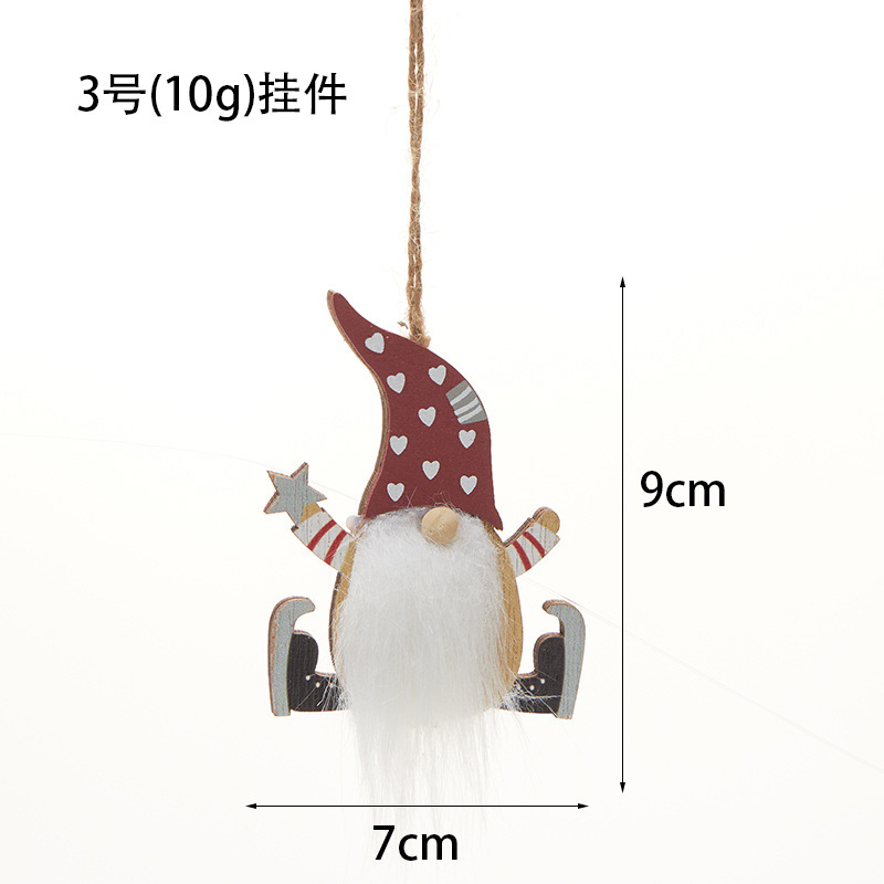 Elf del árbol de madera pequeño hombre viejo colgante decoración calendario decoración de Santa Claus decoración de escritorio estilo nórdico