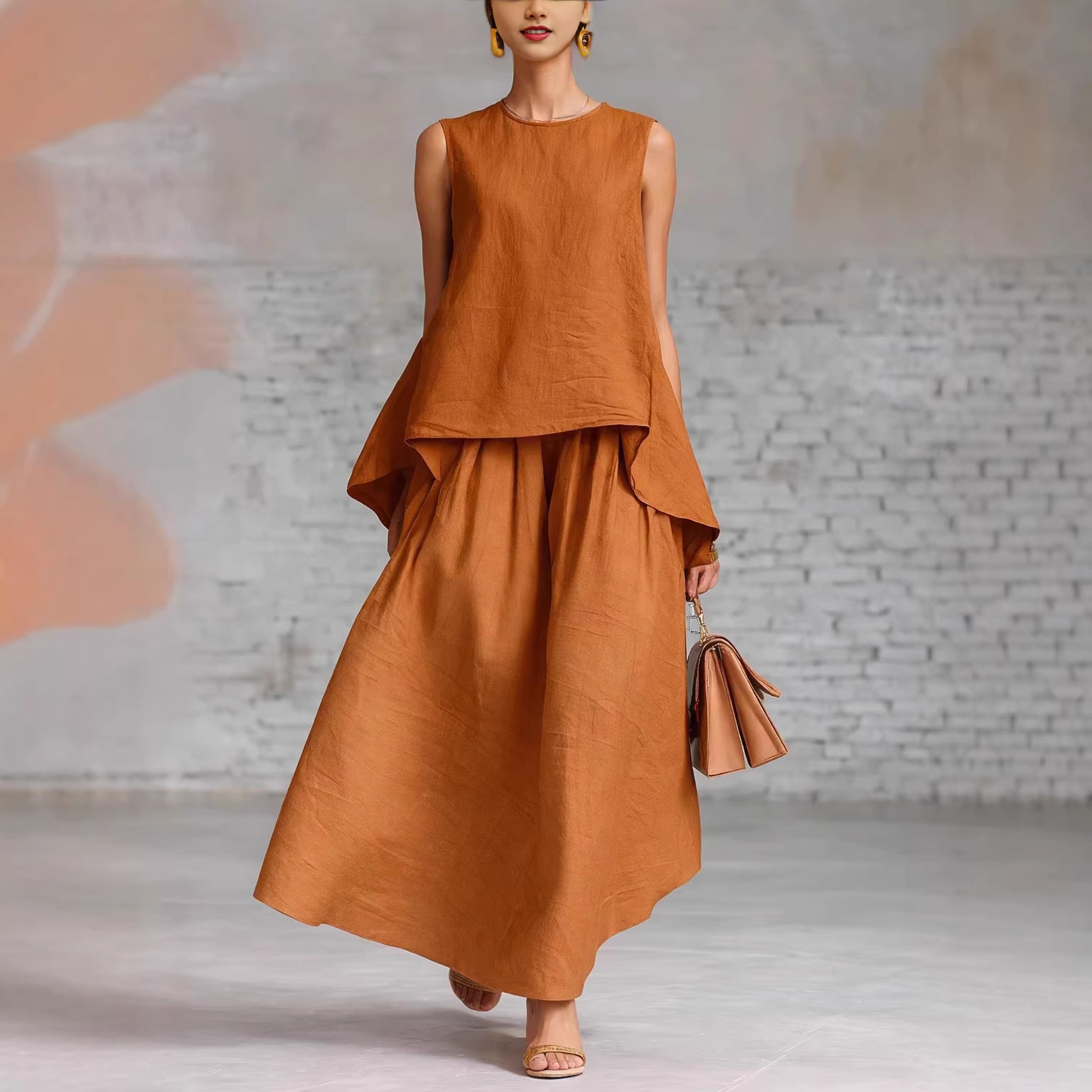 Women's Zen Inspired Linen Blend Asymmetrical Top Boho Chinese Style Loose Fit Tunic Casual Elegant Garment for Women_ecoleips.com