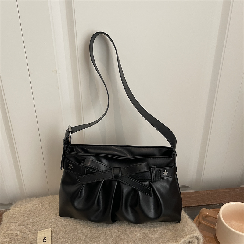 Borsa a spalla francese color crema con fiocco per donna_voghion.com
