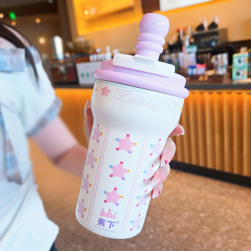 蕉下保温杯女生陶瓷内胆咖啡杯高颜值水杯果茶杯双饮便携吸管杯子|undefined