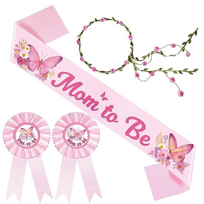 Correa de Hombro con Tema de Baby Shower, Osito de Peluche Rosa, Futura Mamá