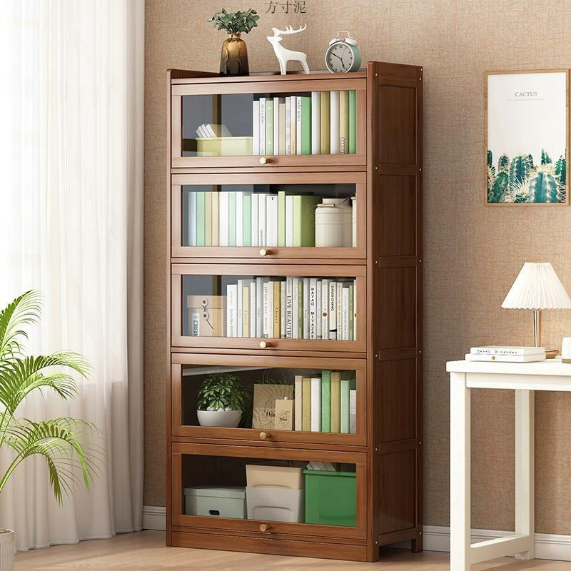 Книжная полка полка на полу Книжный шкаф с дверью Многослойный рабочий стол Детская стойка для хранения Простая витрина для хранения в гостиной