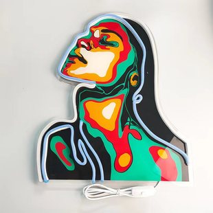USB Plug-In Girl-Themed Night Light Gift Bedroom Led Decoration Ok Neon Sign Uv Printing New Girly Style