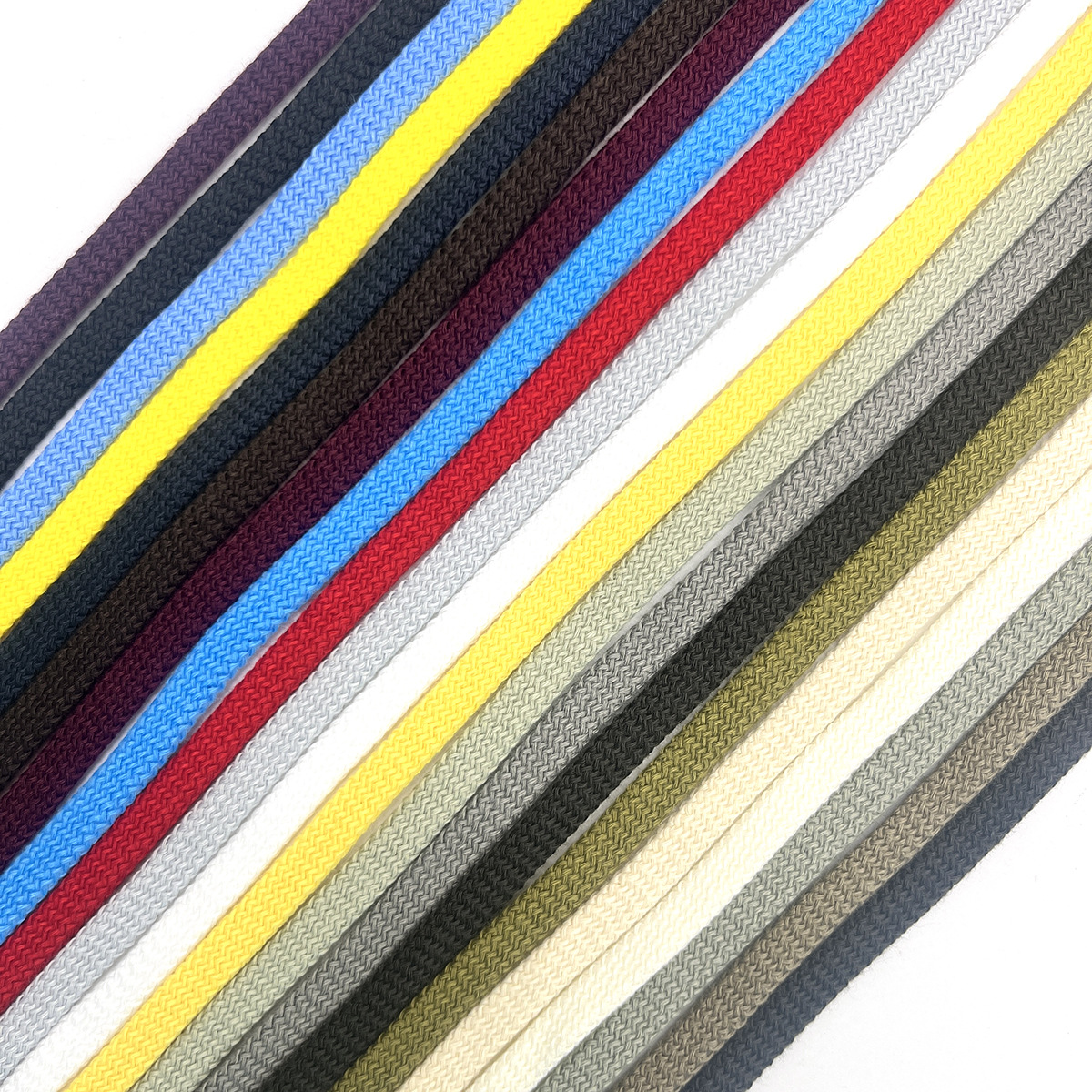 120 colores 7mm poliéster de color sólido hueco engrosado zapatos deportivos planos cordones de zapatos de algodón de color casual versátil cordones planos