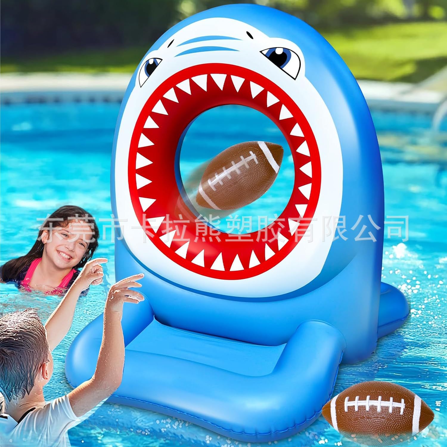 Water Pool Games Big Mouth Inflatable Shark Pitching Frame Children's Lawn Football Basketball Inflatable Throwing Toys