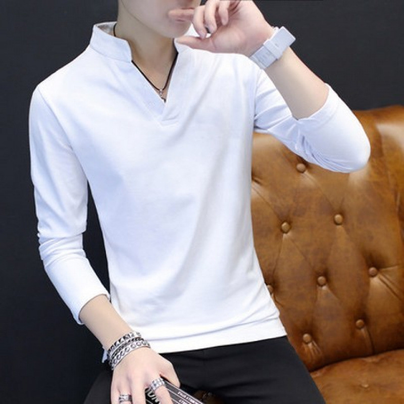 Autumn Cotton Shirt Men's Long-Sleeved Shirt with Collar Men's Collared Autumn Shirt Top Outer Wear Men's Shirt