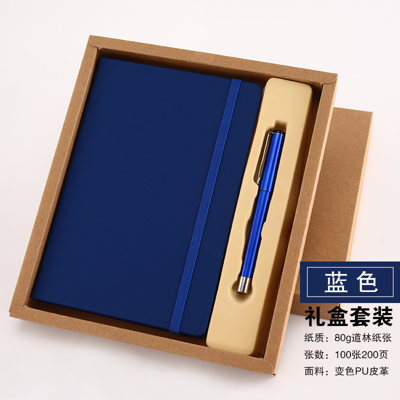 A5 caja de regalo con bolígrafo azul