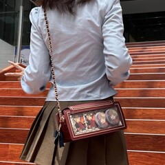 新款日系单肩斜挎痛包优雅链条玫瑰来信百搭单肩斜跨翻盖信封痛包