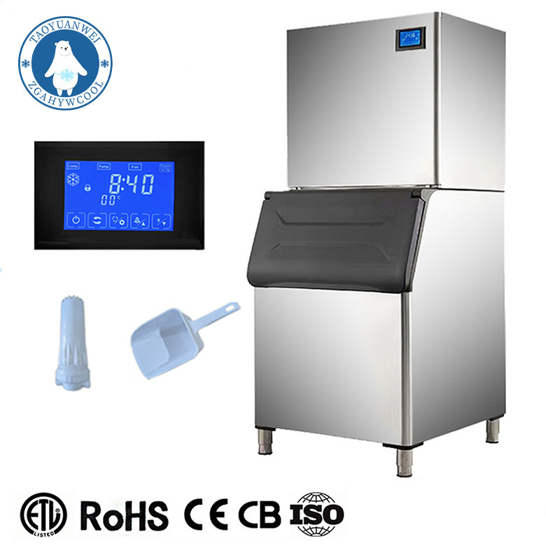 Commercial Fully Automatic Split-Type Ice Machine, High-Capacity Snowflake Machine, Continuous Ice for Catering, Bars, Hot Pot, Milk Tea Shops, Export