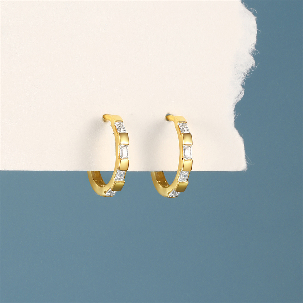 5g Weight 925 Sterling Silver Ear Needle Material Zircon Inlay Material Earrings Classification 1 Pair Quantity Holiday, Travel, Daily Occasion 925 Sterling Silver Material Geometric Pattern Women's Gender Plating Design Simple Style Style 1 Pair 925 Sterling Silver Zircon Geometric Earrings 23