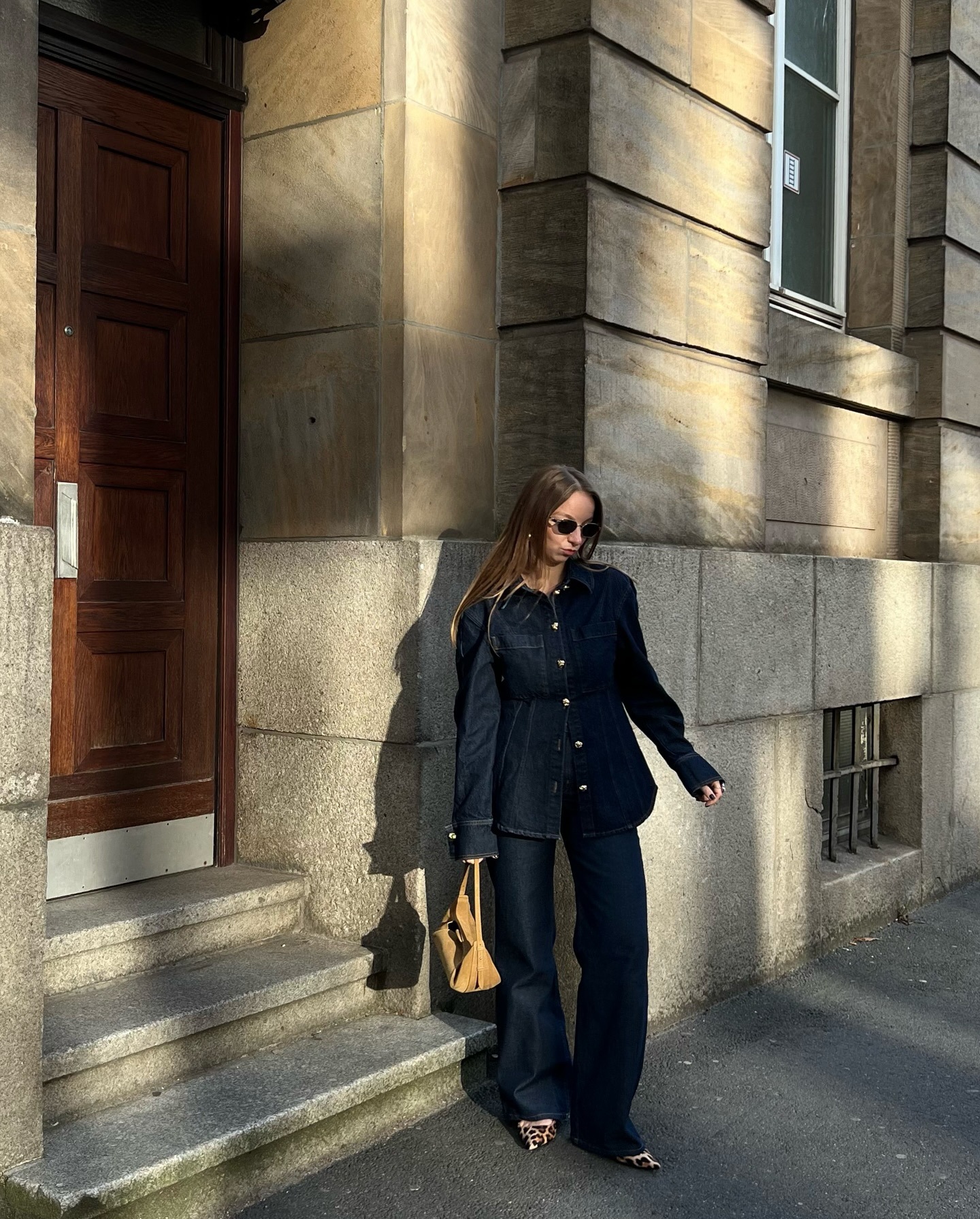 Women's Lapel Denim Shirt And Trousers Set European And American Style Spring New Clothing Cross Border 2025_ecoleips.com