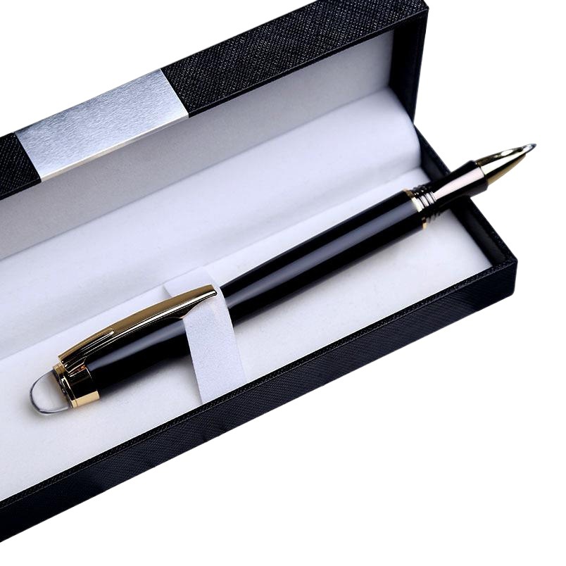 Harbo Insert Metal Signature Pen Business Gift Ballpoint Pen Rotating Pen Cap Crystal Head Top Black Gel Pen