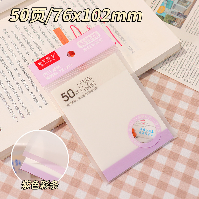 50 notas adhesivas transparentes esmeriladas notas adhesivas de color fluorescente PET notas de estudiante notas adhesivas n-pegatinas notas notas notas notas notas notas