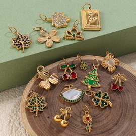 欧美跨境不锈钢复古饰品配件项链吊坠高级感气质吊坠挂件镀18K金