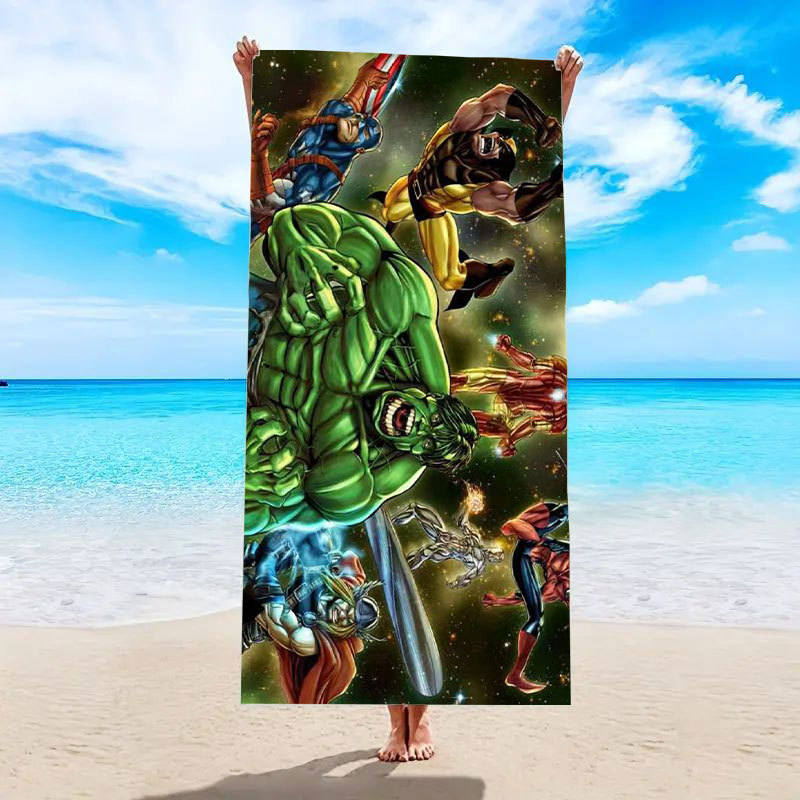 Cross-border Hot-selling Microfiber Beach Towel Bath Towel Quick-drying Absorbent Towel Iron Man Giant Beach Towel