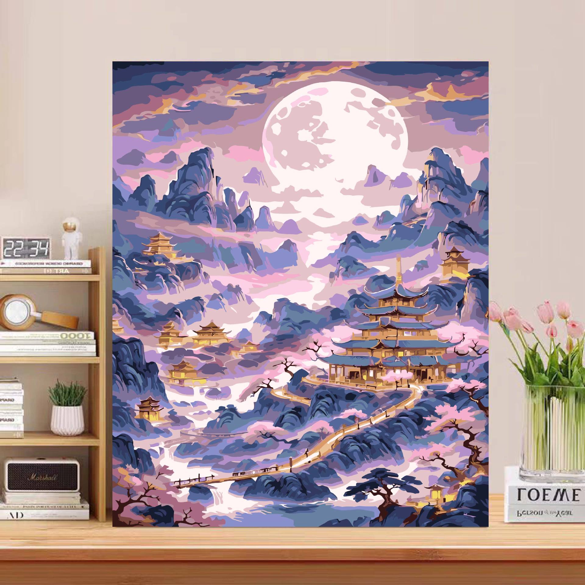 Miles de miles de paisajes antiguos pinturas al óleo digitales hechas a mano DIY relleno pintado acrílico decoración de aceite colgante regalo